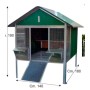 Gabbia pollaio per galline da esterno con tetto coibentato 140×180×180h