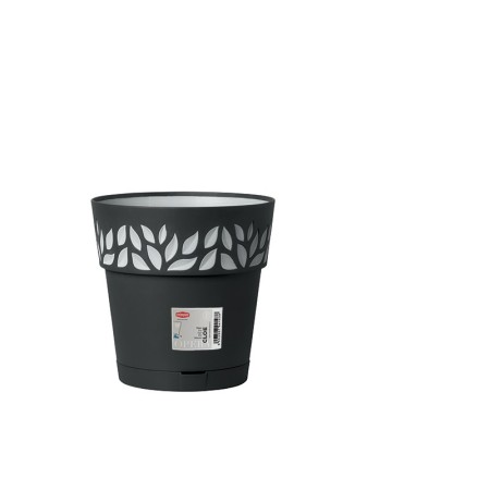 STEFANPLAST VASO OPERA DEC. CLOE D.25 X H.25 CM GRAFITE/GR.LUCE