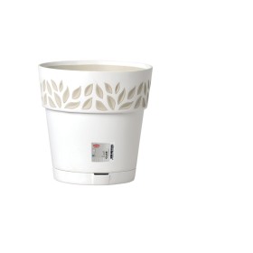 STEFANPLAST VASO OPERA DEC. CLOE D.30 X H.29 CM BIANCO/TRAVERTINO