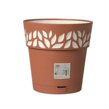 STEFANPLAST VASO OPERA DEC. CLOE D.30 X H.29 CM TERRA D'OMBRA/VANILLA