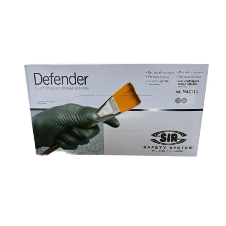 Guanti Defender In Nitrile nero senza polvere art. MA21111 tg. M - XL pz. 100