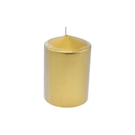 NATALUNA CANDELA NATALIZIA PILLAR COLORE ORO LACCATO CM. 10x15h.