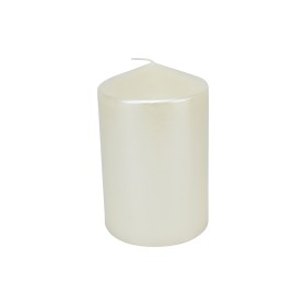 NATALUNA CANDELA NATALIZIA PILLAR COLORE BIANCO METAL CM. 10x15h.