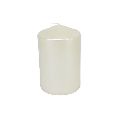 NATALUNA CANDELA NATALIZIA PILLAR COLORE BIANCO METAL CM. 10x15h.