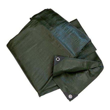 TELO OCCHIELLATO PE PESANTE IN POLIETILENE VERDE WORKIT GR/MQ 180 MT. 3x4