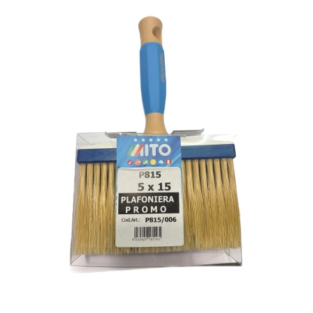 MITO PENNELLESSA PLAFONIERA IN SETOLA BIONDA A MAZZETTI CON MANICO LEGNO E GOMMA P815 GR. 5x15