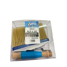 MITO PENNELLESSA PLAFONIERA IN SETOLA BIONDA A MAZZETTI CON MANICO LEGNO E GOMMA P815 GR. 6,5x16