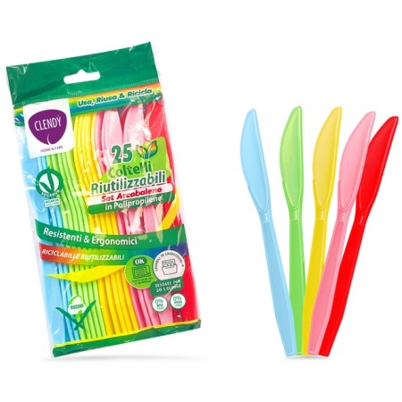 CLENDY POSATE ARCOBALENO COLTELLI 25PZ RIUT.