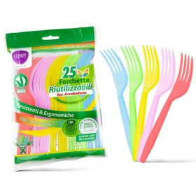 CLENDY POSATE ARCOBALENO FORCHETTE 25PZ RIUT.