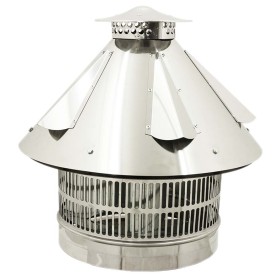 FUMAIOLO ASPIRATORE ELETTRICO PER CAMINO TERMINALE INOX BASE TONDA CM. 35