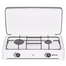 ITIMAT FORNELLO CUCINA A GAS GPL A 2 FUOCHI CON COPERCHIO  E KIT UGELLI PER METANO