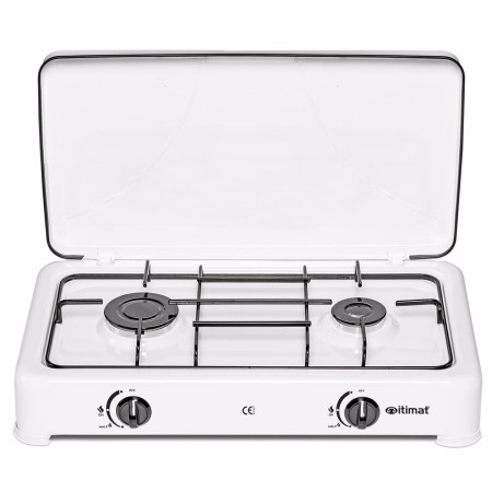 ITIMAT FORNELLO CUCINA A GAS GPL A 2 FUOCHI CON COPERCHIO  E KIT UGELLI PER METANO