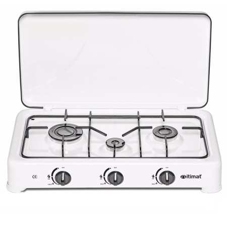 ITIMAT FORNELLO CUCINA A GAS GPL A 3 FUOCHI CON COPERCHIO  E KIT UGELLI PER METANO