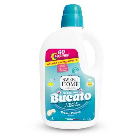 SWEET HOME DETERSIVO LAVATRICE LIQUIDO 60 LAVAGGI 3 LITRI FRESCO COTONE