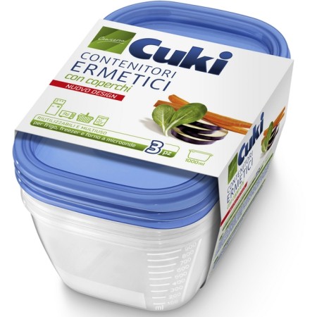 CUKI CONT.ERMETICI RETTANGOLARI 3PZ 1LT