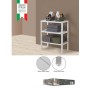 FERIDRAS  SCAFFALE BIANCO EFFETTO LEGNO A 3 RIPIANI LINEA WOODY CM. 38x29x73,5h.