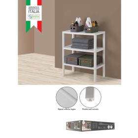 FERIDRAS  SCAFFALE BIANCO EFFETTO LEGNO A 3 RIPIANI LINEA WOODY CM. 38x29x73,5h.