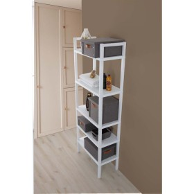 FERIDRAS  SCAFFALE BIANCO EFFETTO LEGNO A 4 RIPIANI LINEA WOODY CM. 69x34x184h.