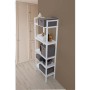 FERIDRAS  SCAFFALE BIANCO EFFETTO LEGNO A 4 RIPIANI LINEA WOODY CM. 69x34x184h.