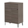 FERIDRAS MOBILE BASE DOPPIA IN NOBILIATO MELANICO ROVERE SCURO LINEA MONDO 2.0 CM. 60x32x85h.