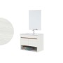 FERIDRAS MOBILE SOSPESO CON LAVABO cm. 80 IN CERAMICA E SPECCHIO IN NOBILITATO MELAMINICO BIANCO LINEA REVITAL
