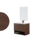 FERIDRAS MOBILE SOSPESO CON LAVABO IN CERAMICA cm. 80 E SPECCHIO MELAMINICO NOCE CANALETTO LINEA REVITAL