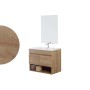 FERIDRAS MOBILE SOSPESO CON LAVABO IN CERAMICA cm. 80 E SPECCHIO MELAMINICO ROVERE DI BORDEAU LINEA REVITAL