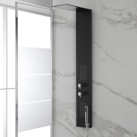 FERIDRAS PANNELLO DOCCIA MULTIFUNZIONE TOP SLIM NERA OPACO cm. 20x3x140h.