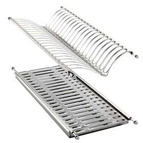 SCOLAPIATTI SCOLABICCHIERI ACCIAIO INOX CON VASCHETTA L.CM 60