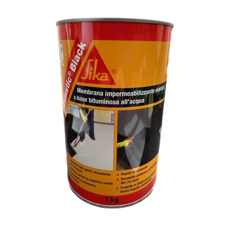 Sika lastic black Membrana impermeabilizzante elastica a base bituminosa all’acqua kg. 1