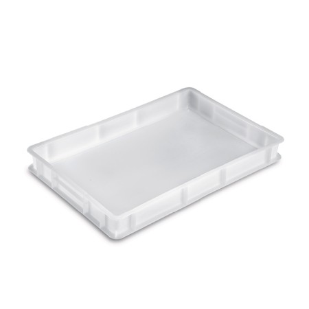 CONTENITORE CASSETTA SERVICE BIANCA CHIUSA SOVRAPPONIBILE PER CUCINA PIZZA PROFESSIONALE cm. 60x40x7h.