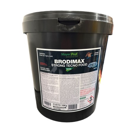 BRODIMAX FORTE STRONG TECNO FOOD PLASTICA VELENO PER TOPI TOPICIDA BIOCIDA kg. 10