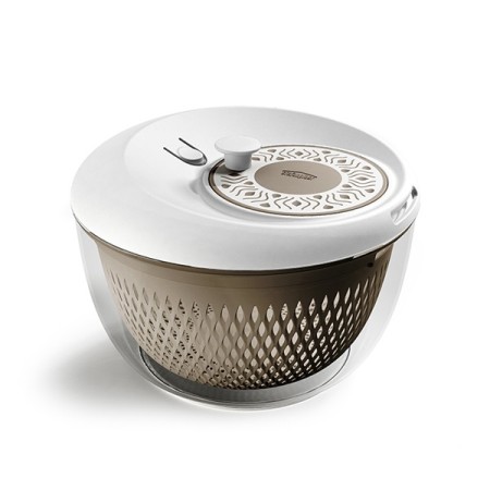 STEFANPLAST CENTRIFUGA PER INSALATA MODELLO TOSCA COLORE Bianco/Tortora chiaro DIAM. CM. 26x18h.
