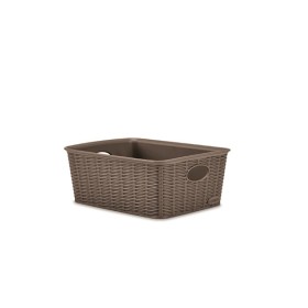 STEFANPLAST CESTINO RETTAGOLARE IN PLASTICA ELEGANTE M HIGH TORTORA cm. 25x19,5x10h.