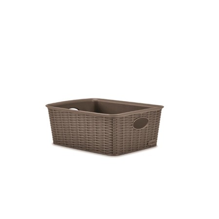 STEFANPLAST CESTINO RETTAGOLARE IN PLASTICA ELEGANTE M HIGH TORTORA cm. 25x19,5x10h.