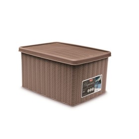STEFANPLAST SCATOLA RETTAGOLARE CHIUSA IN PLASTICA ELEGANTE M TORTORA cm. cm 39x29x21h.