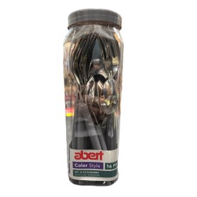 Abert Servizio 16 posate grigio Exagona color style con barattolo