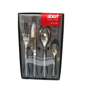 Abert Servizio 24 posate Sinuosa avio e bianco vetrina Moderna