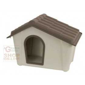 KENNEL FOR DOGS IN RESIN COLOR BEIGE TAUPE cm. 57.3x39.4x41.8h.