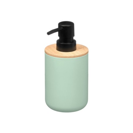 DISPENSER SAPONE DI PLASTICA BAMBU COLORE MENTA CM. 7,3x15,8