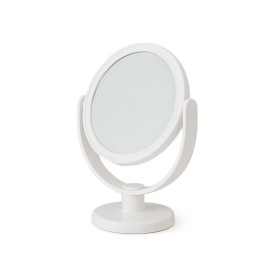 SPECCHIO CON BASE DOPPIO LATO COLORE BIANCO DIAM. CM. 13x18h.