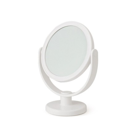 SPECCHIO CON BASE DOPPIO LATO COLORE BIANCO DIAM. CM. 13x18h.
