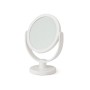 SPECCHIO CON BASE DOPPIO LATO COLORE BIANCO DIAM. CM. 13x18h.