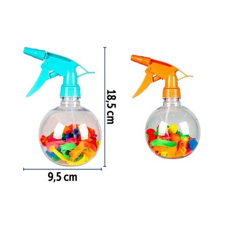 SET 50 PALLONCINI+BOTTIGLIA9,5X11X18,5CM 3ASS