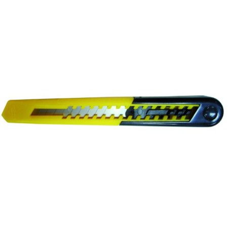 TAGLIERINO CUTTER  LAMA SPEZZARE VIGOR PLASTICA GIALLI SMALL 9 MM