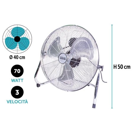VENTILATORE ACCIAIO 40CM 70W PD32