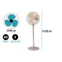 VENTILATORE PIANTANA 40CM 128CM 60W SABBIA
