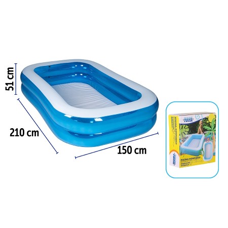 COVERI PISCINA GONFIABILE PER BAMBINI AZZURRA E BIANCA CM. 201x150x51h.