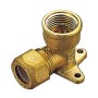 GOMITO IN OTTONE CON FLANGIA BICONO F/GAS 10x1/2 PES