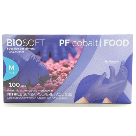 BIOSOFT GUANTI NITRILE BLU 100PZ M